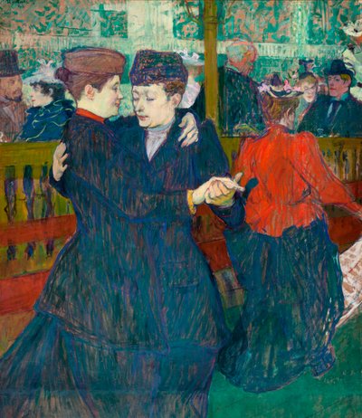 På Moulin Rouge to dansende kvinder af Henri de Toulouse Lautrec